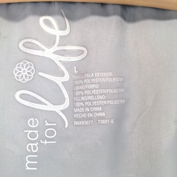 Made for Life Puffer Vest Womens Size L Purple Full Zip Pockets Sleeveless - Picture 13 of 13